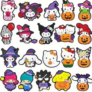 🆕 20pcs Hello Kitty Halloween Shoe Charms Set Anime Decorations For Crocs